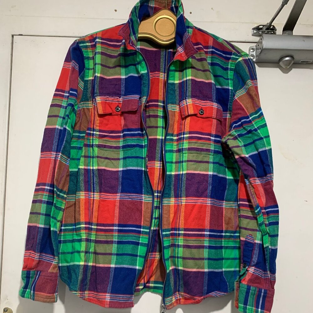 VINTAGE CHAPS SLIM FIT PLAID SHIRT JACKETS SIZE XL